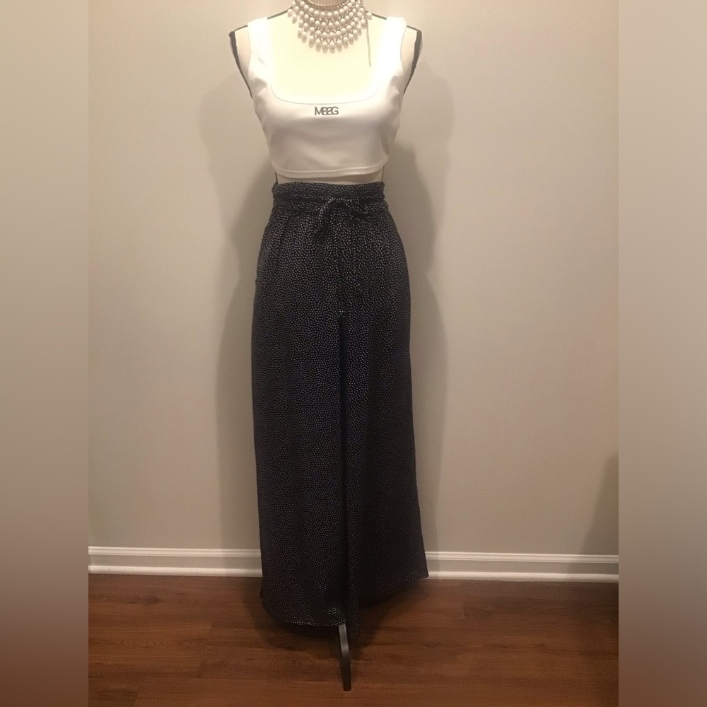 Zara wide leg micro polka dot palazzo - Picture 2 of 12